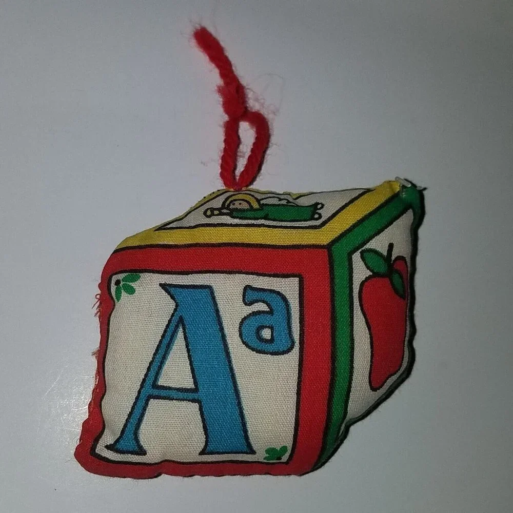VTG Fabric Christmas Ornament Lot Soldier Jack in Box Block Duck Handmade AS IS